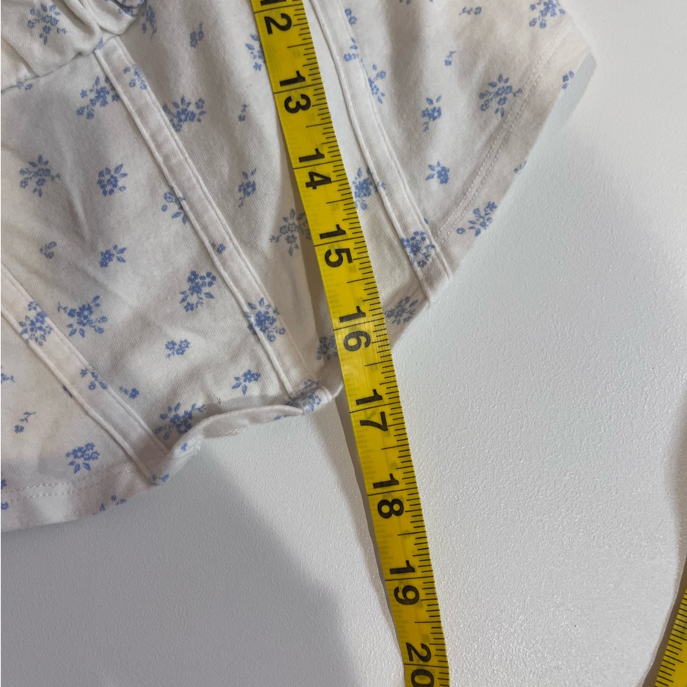 hollister white and blue floral ruffle milkmaid bustier tank top small - Picture 7 of 7